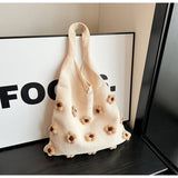 CUTE WOOL FLOWER CROCHET TOTE BAG_CWAB2409