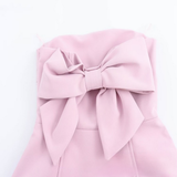 BOWKNOT STRAPLESS MINI DRESS FRENCH CASUAL CHIC_CWDMD5804