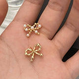 NEW STYLE FASHION EXQUISITE METAL BOW EARRINGS_CWAJE3003