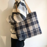 RETRO MIXED COLOR PLAID VERSATILE SHOULDER BAG_CWAB2155