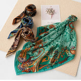 Vintage Cashew Flower Small Square Scarf_Cwasc0935