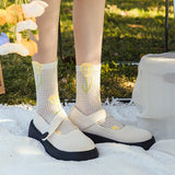 Women Thin Cute Three-Dimensional Flower Socks_Cwms0429