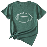 Wome Casual Tee With Fun Football Print_Cwdsd8368
