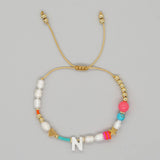FASHION HAND WOVEN LETTER PEARL BRACELET_CWMM3812