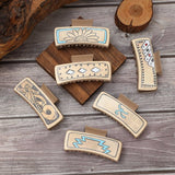 Western Leather Sunflower Poker Hair Claw_Cwasc1628