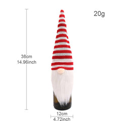 Cwmm9411_Christmas Faceless Doll Knitted Wine Bottle Hat