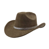 SOFT SUEDE FEDORA HAT WESTERN COWBOY STYLE_CWAH04419