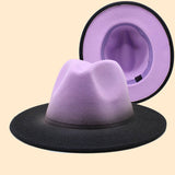 Women Gradient Two-Color Thick Wool Felt Hat_Cwah0816