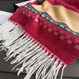 Winter Plaid Colorblock Tassel Scarf Wrap Unisex_Cwasc03273