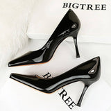 SIMPLE SHALLOW SQUARE TOE HIGH HEELS_CWSHH0113