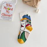 FASHIONABLE PRINTED MID CALF COTTON SOCKS_CWMS0506