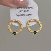 SIMPLE ZIRCON GEOMETRIC CIRCLE STUD EARRINGS_CWAJE1324