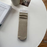 Women'S Solid Color Cashmere Lace Mid-Calf Socks_Cwms1120