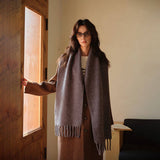 SOFT WOOL BLEND SCARF UNISEX WINTER SOLID WRAP_CWASC2349