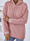 Cwohol0399_Casual V-Neck Hoodie Long Sleeve Sweater