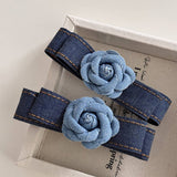 NEW RETRO DENIM CAMELLIA HAIRPIN FOR WOMEN_CWAHA4682