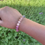 Colorful Round Beaded Natural Stone Bracelet_Cwmm11258