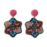 HANDMADE BEADED EMBROIDERY EARRINGS BOHO STYLE_CWMM6186