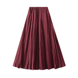 FLOWING PLEATED A LINE SKIRT WITH WIDE SWING_CWBMS0299