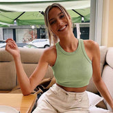 Sport Short Crop Sleeveless Top