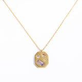 NEW STAINLESS STEEL U SHAPED ZIRCONIA NECKLACE_CWMM3824