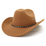 Western Cowboy Felt Hat Wide Brim Ethnic Jazz Hat_Cwah0679