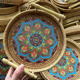 RATTAN WOVEN STORAGE BASKET ROUND TRAY_CWMM4536