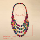 HANDMADE WOODEN BEADED MULTI LAYERED NECKLACE_CWMM4932