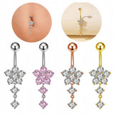 FLOWER CZ BELLY RING HYPOALLERGENIC PIERCING_CWMM9252