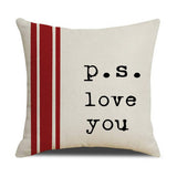 Valentines Day Letter Print Home Pillowcase_Cwmm0774