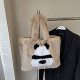 Winter Cute Casual Handbag Shoulder Plush Bag_Cwab3939
