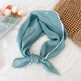 60CM PLEATED SHEER SQUARE SCARF FOR WOMEN_CWASC0849