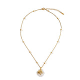 SUMMER BEACH STEEL SHELL STARFISH NECKLACE_CWMM8862