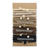 RETRO BROWN CARD HOLDER HAIR SCRUNCHIES_CWAHA2716