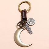 PERSONALIZED CRESCENT MOON PENDANT CAR KEYCHAIN_CWMM4782