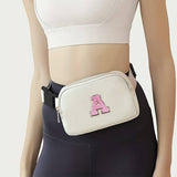 NYLON LETTER BELT BAG ADJUSTABLE SPORT WAIST PACK_CUAB0281