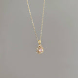 2024 NEW SIMPLE PINK WATER DROP NECKLACE_CWAJE1262