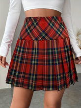 Striped Preppy Short Commuter Pleated Skirt