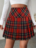Striped Preppy Short Commuter Pleated Skirt