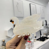 FASHIONABLE WHITE SWAN ACETIC ACID HAIR CLIP_CWAHA0549