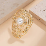 IRREGULAR GEOMETRIC ELLIPSE ALLOY WINDING RING_CWMM3229