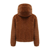 Womens Fleece Hooded Long-Sleeved Thermal Jacket