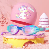 KIDS HD ANTI FOG SWIM GOGGLES CAP CUTE STYLE_CWMM6644