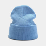 SOLID COLOR KNITTED HAT WITH CUFFS_CWAH1578