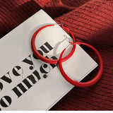 RED GEOMETRIC EARRINGS MINIMALIST EARRINGS_CWAJE2066