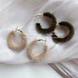 HONG KONG STYLE SHORT VELVET C HOOP EARRINGS_CWAJE2193