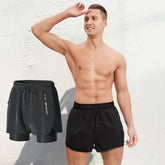 MENS DOUBLE LINED QUICK DRY SWIM SHORTS_CWMM6767