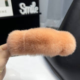 FUZZY BUNNY FUR HAIR CLAW LARGE LAZY STYLE CLIP_CWAHA3323