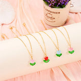 SIMPLE FLOWER TULIP NECKLACE_CWAJE2441