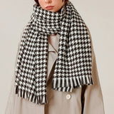 Women Fashion Sweet Thousand Birds Plaid Scarf